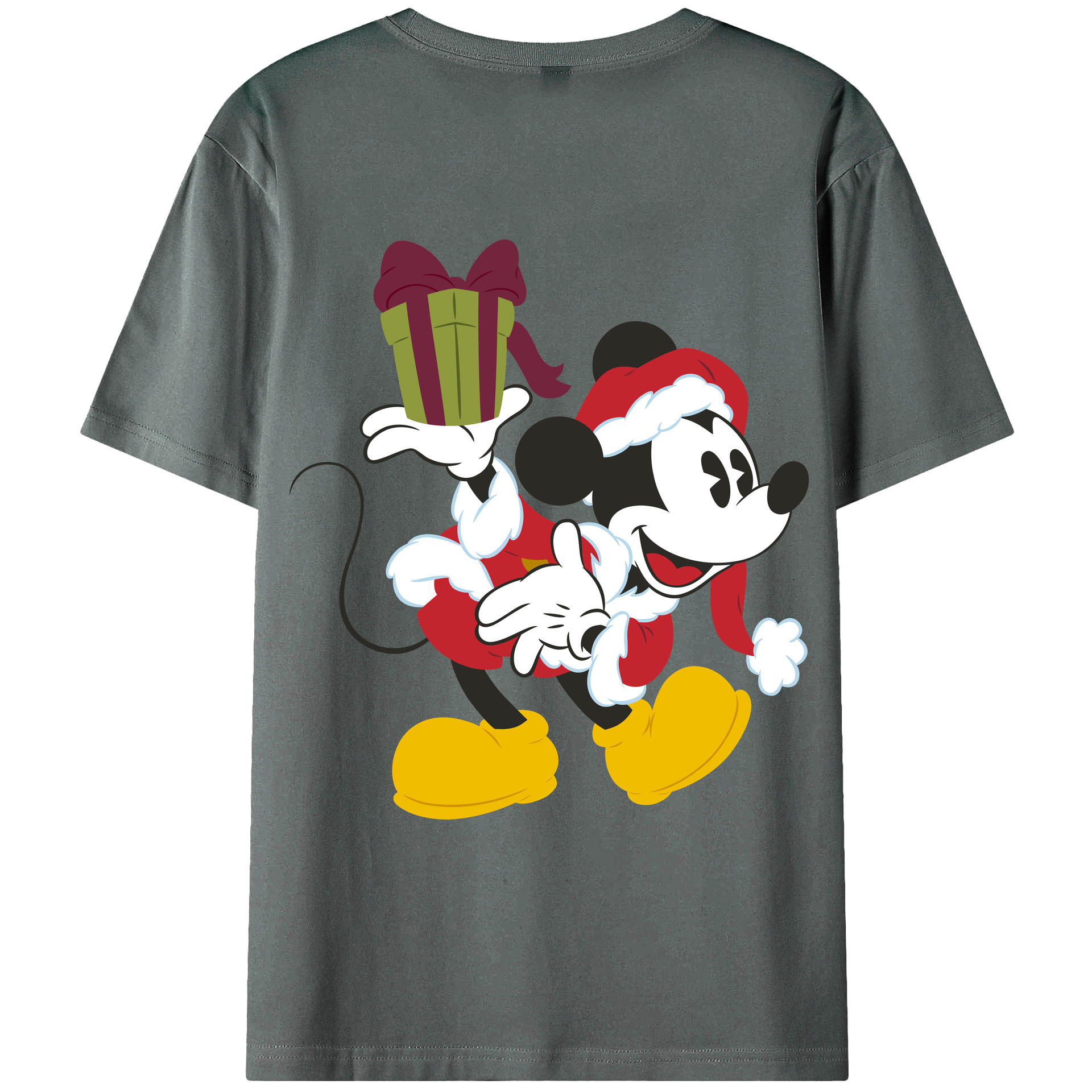 ミッキーマウス Mickey Mouse 綿100％ メンズ半袖Tシャツ（バックプリント） 通気性